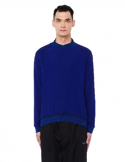 Haider Ackermann Blue Silk Sweatshirt