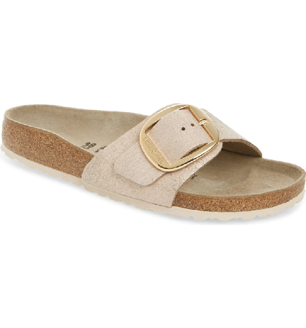 Birkenstock Women's Madrid Big Buckle Slide Sandals In Washed Metallic ...