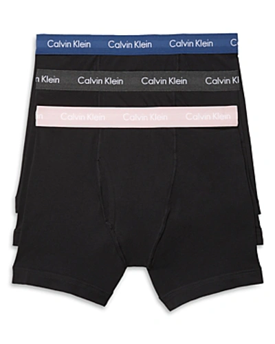 Calvin Klein Cotton Stretch Boxer Briefs, Pack Of 3 In Black/pink/blue/gray