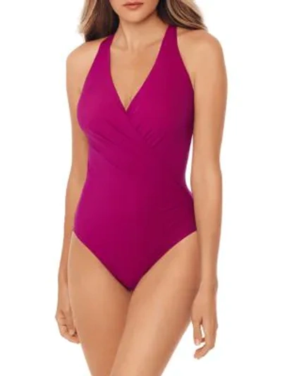 Miraclesuit Swim Rock Solid Wrapsody One-piece Swimsuit In Framboise