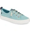 Sperry Crest Vibe Sneaker In Mint Linen Fabric