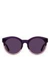 Dior Women's Sideral 1 Mirrored Round Sunglasses, 53mm In Plum/brown Gold