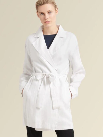 Dkny Donna Karan New York Linen Wrap Jacket In White