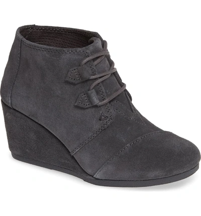 Toms Kala Wedge Bootie In Forged Iron Grey Suede
