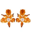 Lele Sadoughi Crystal Lily Clip-on Earrings In Orange