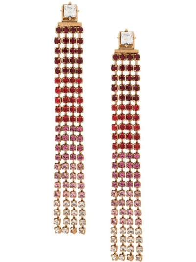 Jacquemus Les Boucles Monaco Crystal Statement Earrings In Red