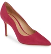 Schutz Analira Scalloped Pump In True Pink Nubuck Leather