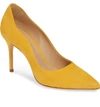 Schutz Analira Scalloped Pump In Mary Gold Nubuck Leather