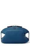 Dagne Dover Large Lola Leather Cosmetics Pouch In Bay Blue