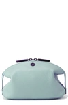 Dagne Dover Large Lola Leather Cosmetics Pouch In Sea Mist