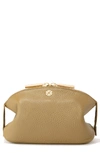 Dagne Dover Large Lola Leather Cosmetics Pouch In Bark