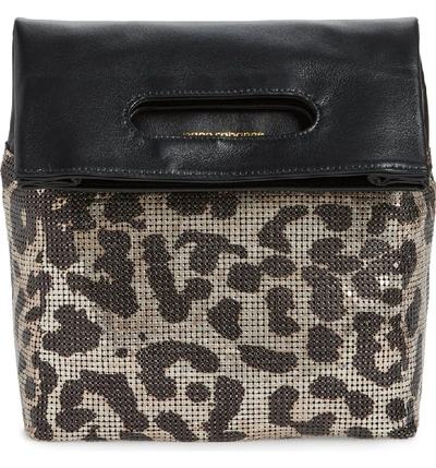 Paco Rabanne Mesh Foldover Clutch - Brown In Leopard