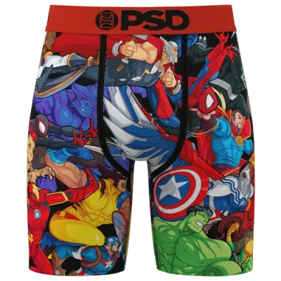 Psd Mens  Marvel Squad Underwear In Multi/red