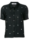 Courrèges Studded Button Shirt In Black