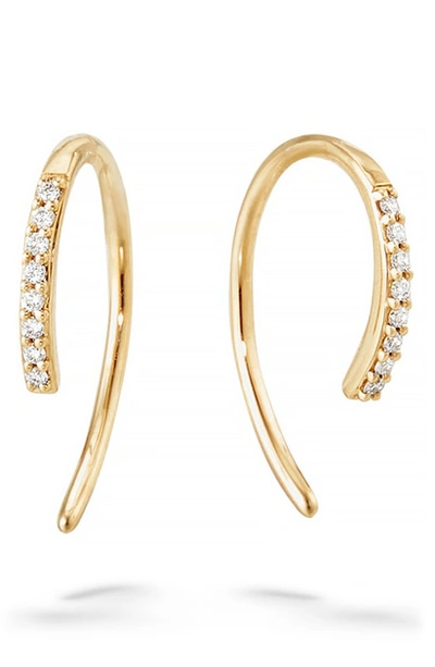 Lana Jewelry Hooked On Diamond Hoop Earrings In Yellow Gold