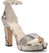 Vince Camuto Sathina Sandal In Black White Print Leather