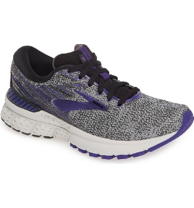 Brooks Adrenaline Gts 19 Running Shoe In Black/ Purple/ Grey