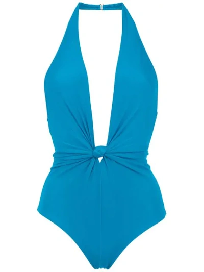 Adriana Degreas Vishy Halterneck Swimsuit In Blue