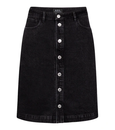 A.p.c. Therese High-rise Denim Miniskirt In Indigo