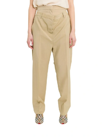 Burberry Double-waist Trousers In Beige