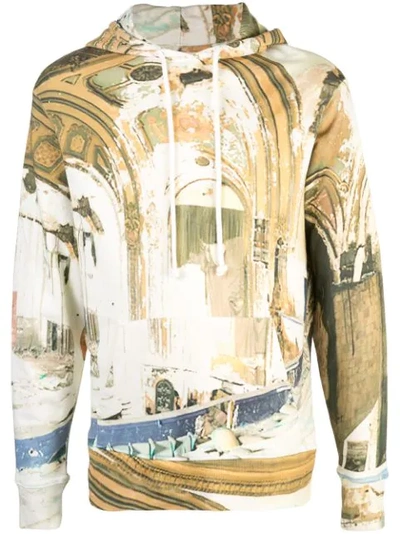 424 Faded Print Hoodie In Multicolour