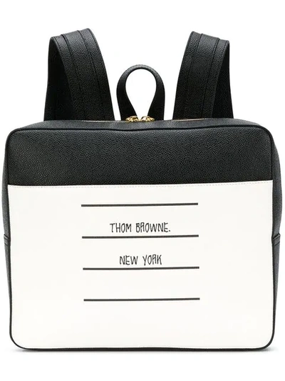 Thom Browne Paper Label Zip-top Book Bag In 001 Black