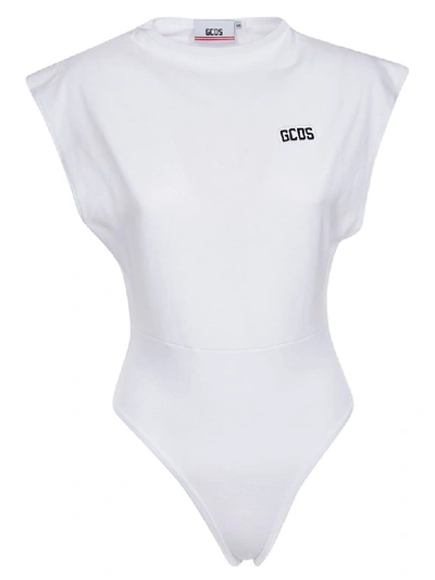 Gcds Embroidered Logo Bodysuit In White