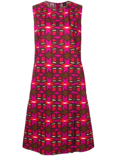 Aspesi Geometric Print Dress In Red