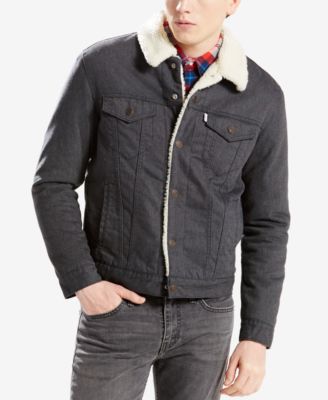 Levi's Levi&#039;s® Sherpa Denim Trucker Jacket In Nightwatch Blue Flannel  | ModeSens