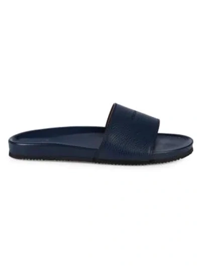 Buscemi Classic Leather Slides In Oceano