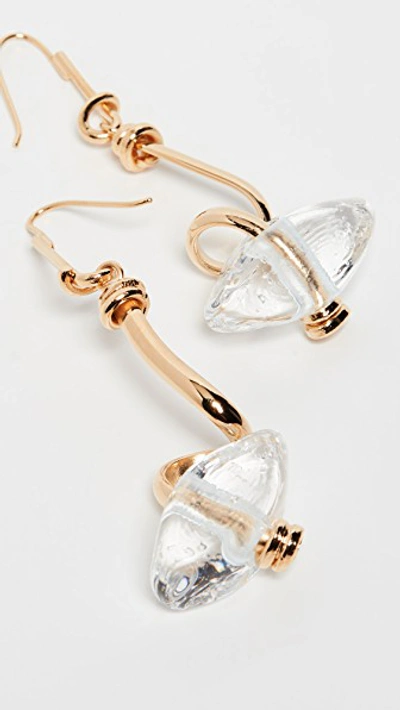 Marni Glass And Metal Linear Drop Earrings In Lily White