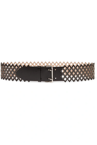 Alaïa Studded Laser-cut Leather Belt