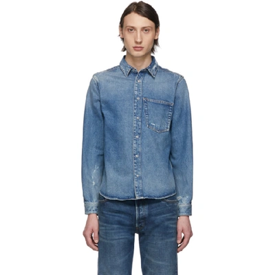 Mens Balenciaga Balenciaga Logo Denim Shirt Balenciaga Oversized