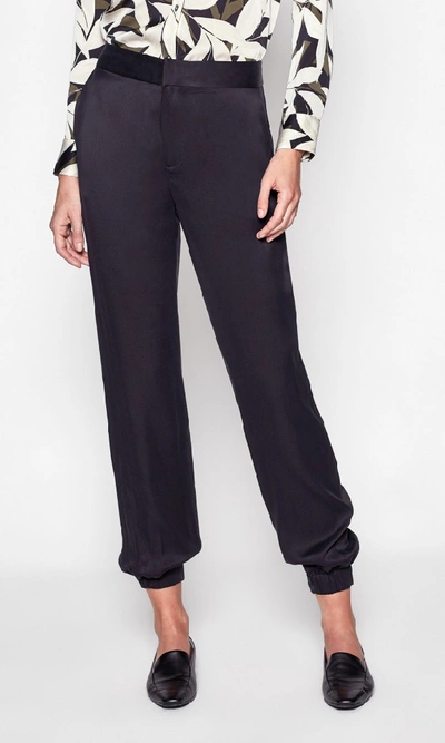 Equipment Le Jogging Silk Trouser In True Black