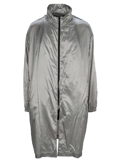 Raf Simons Metallic Raincoat In Grey