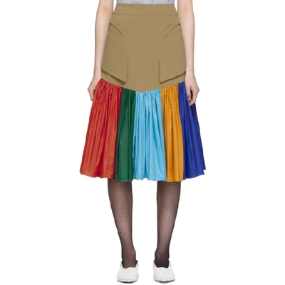 Kiko Kostadinov Tan And Multicolor Fraser Skirt In Smokey Quar
