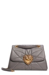 Dolce & Gabbana Women's Devotion Quilted Leather Shoulder Bag In Grey