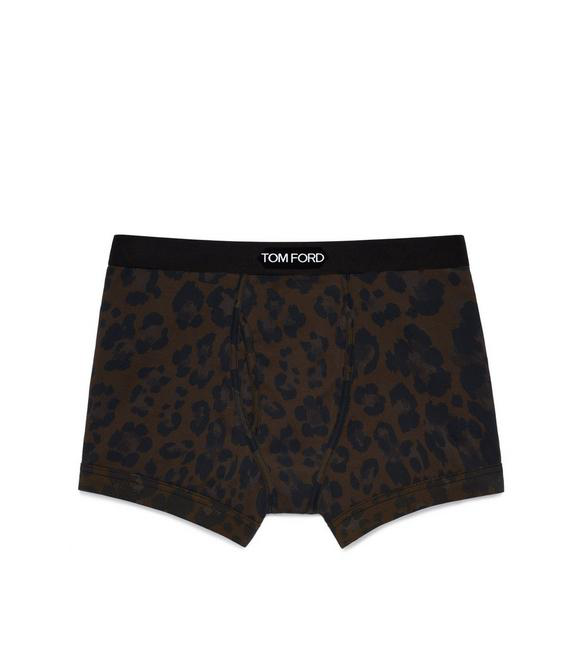 Tom Ford Men's Cotton Leopard-print Boxer Briefs In Dark Brown | ModeSens