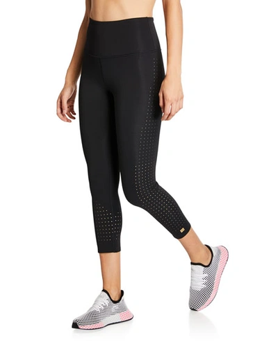 Aurum Bliss Crop High-waist Leggings In Black