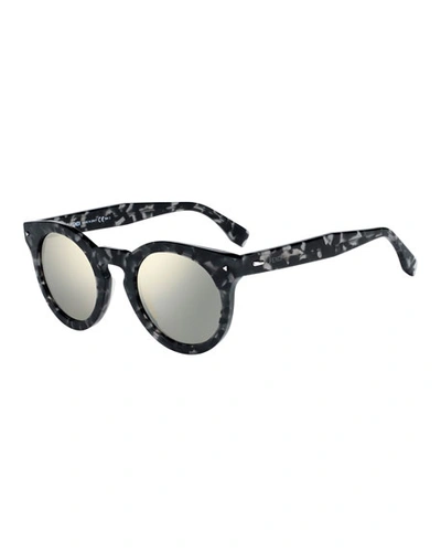 Fendi Round Mirrored Acetate Sunglasses