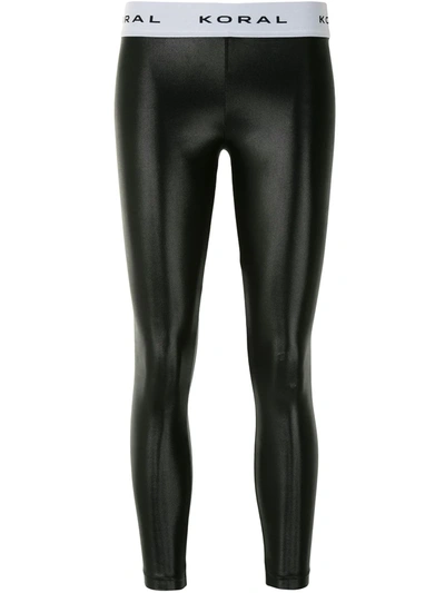 Koral Aden Mid-rise Figure-forming Leggings In Black/white