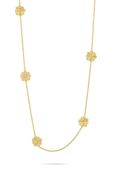 Marco Bicego Petali 18k Yellow Gold & Diamond Flower Station Long Necklace