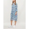 Samsoe & Samsoe Elm Floral-print Crepe Dress In Giardino Azzurro