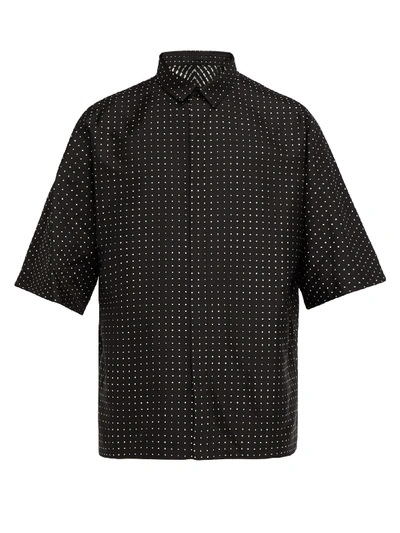 Haider Ackermann Polka-dot Cotton-poplin Shirt In Black