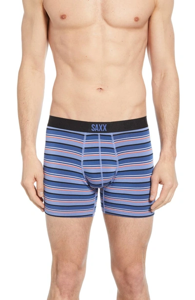 Saxx 'vibe' Stretch Boxer Briefs In Purple Coast Stripe