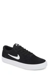 Nike Sb Chron Solarsoft Skateboarding Sneaker In Black/ White