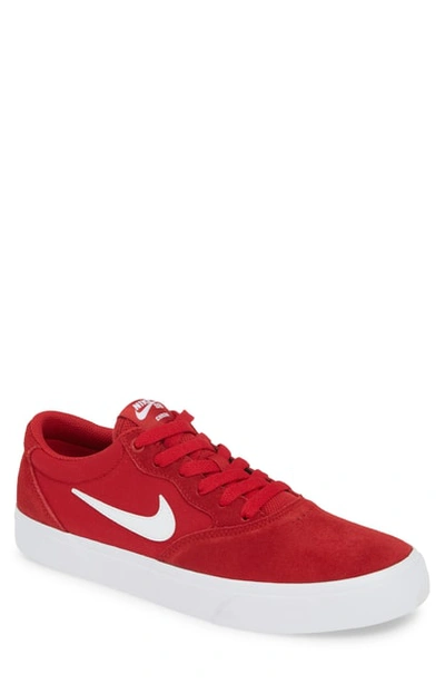 Nike Sb Chron Solarsoft Skateboarding Sneaker In Gym Red/ White