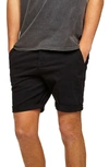 Topman Stretch Skinny Fit Denim Shorts In Black