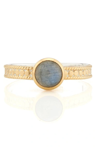 Anna Beck Station Stacking Ring In 18k Gold-plated Sterling Silver In Gold/ Labradorite