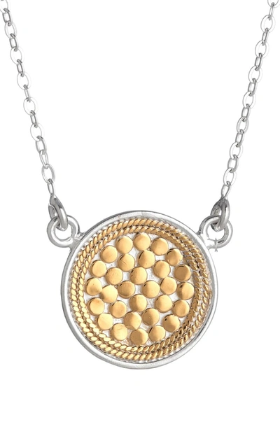 Anna Beck Gili Reversible Disc Pendant Necklace In Gold/ Silver